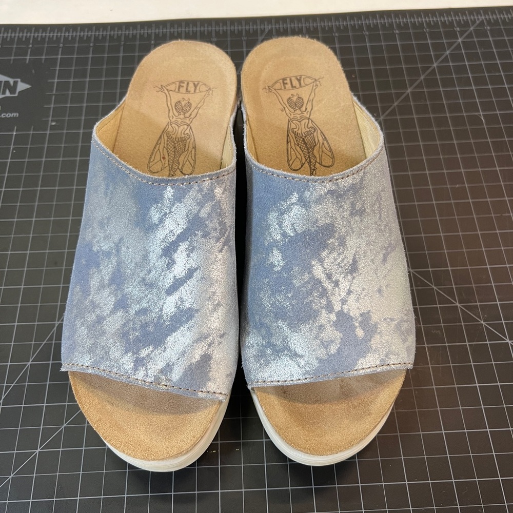 Fly London Blue and White Women's Sandals